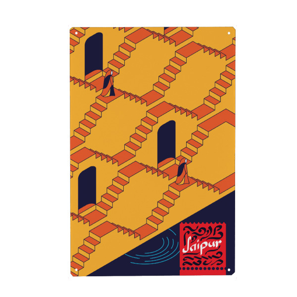 Holzbild "Jaipur" artboxONE - Städte,Reise / Asien - India,Travel,Pop art,Jaipur,Asia,Typography