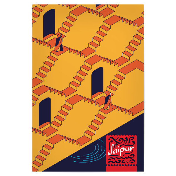 Poster 30x20 cm "Jaipur" artboxONE - Städte,Reise / Asien - India,Travel,Pop art,Jaipur,Asia,Typography