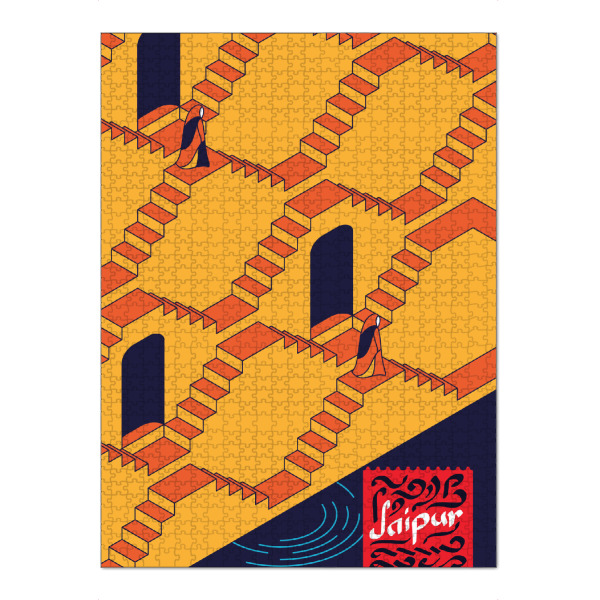 Puzzle Ravensburger "Jaipur" artboxONE - Städte,Reise / Asien - India,Travel,Pop art,Jaipur,Asia,Typography - Bild india