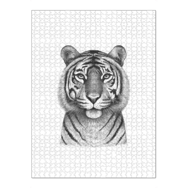 Puzzle Ravensburger "The Tigress" artboxONE - Tiere,Schwarzweiß - Tigress,Tiger,Cat,Black and white - Bild tigress