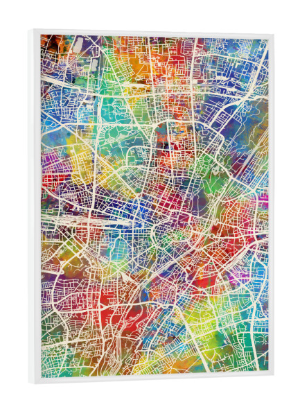 Poster mit weißem Rahmen "München City Map" artboxONE - Städte / München,Kartografie - München,Munich,Map
