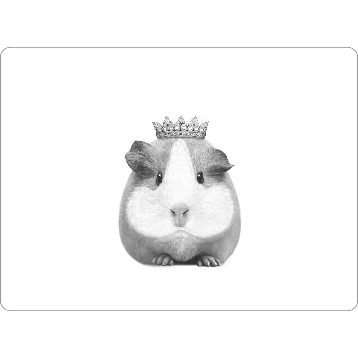 Tischset "Queen guinea pig" artboxONE - Tiere,Schwarzweiß - Guinea pig,Pig,Black and white,Queen,Royal - Bild guinea pig