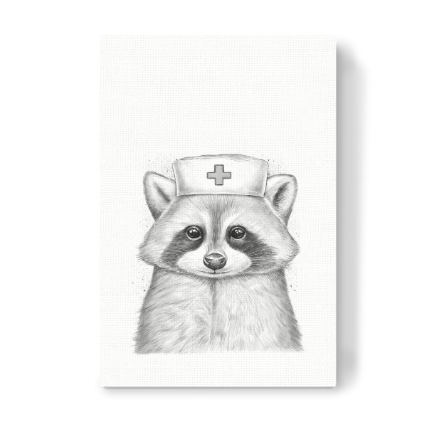 Leinwandbild "Raccoon doctor" artboxONE - Tiere,Schwarzweiß