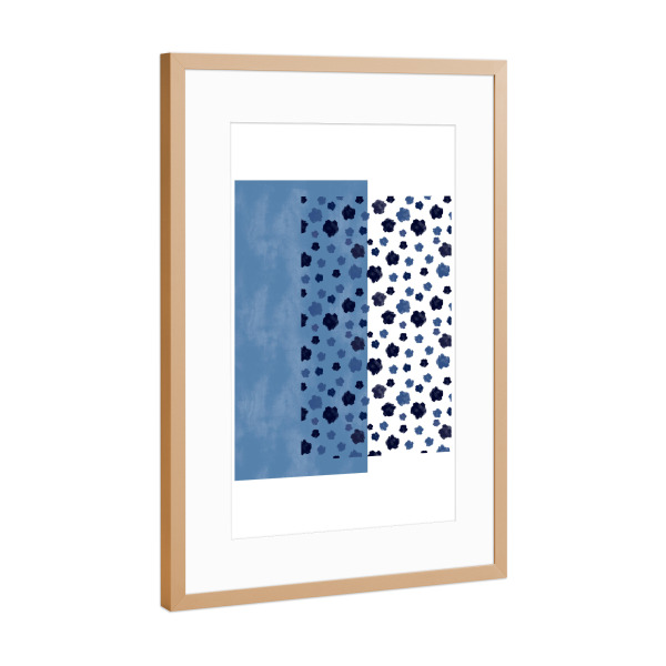 Poster mit Rahmen Kupfer "Indigo Rain" artboxONE - Abstrakt - Indigo,Rain,Modern,Maritim,Skandinavisch maritim