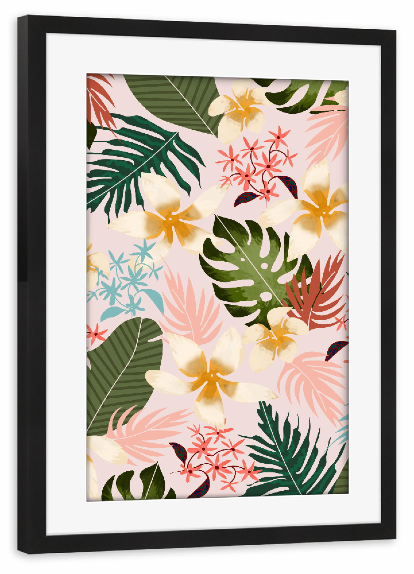 Poster mit Rahmen schwarz "Tropical Soul" artboxONE - Floral