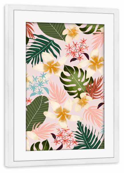 Poster mit Rahmen weiß "Tropical Soul" artboxONE - Floral