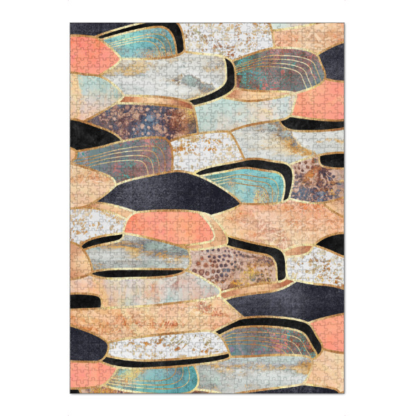 Puzzle Ravensburger "Pretty Stone" artboxONE - Geometrie - Abstract,Gold lines - Bild abstract