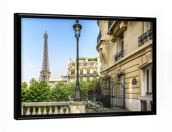 Poster mit schwarzem Rahmen "Pariser Charme" artboxONE - Städte / Paris - Paris,Eiffelturm,Stadtansicht