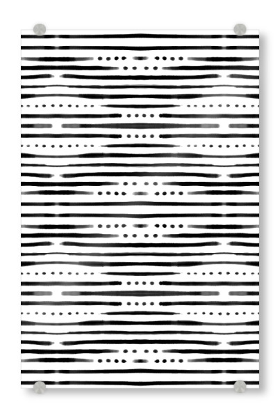 Acrylglasbild "Black and White Shibori" artboxONE - Abstrakt,Schwarzweiß - Tribal,Tie-dye,Boho-style,Ethno