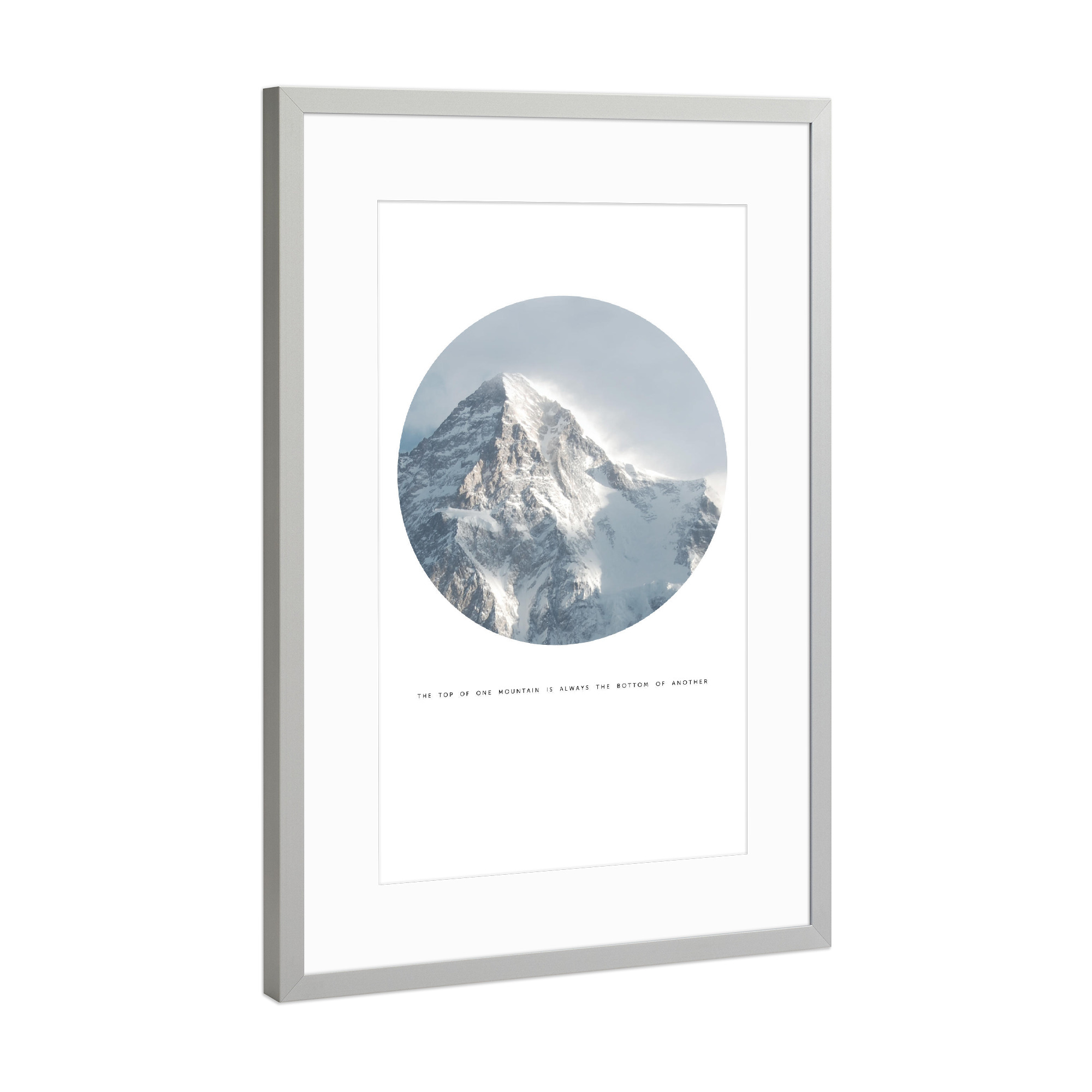 Poster mit Rahmen Silber "The Top of The Mountain" artboxONE - Natur - Mountain