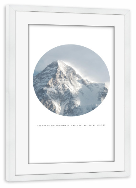 Poster mit Rahmen weiß "The Top of The Mountain" artboxONE - Natur - Mountain