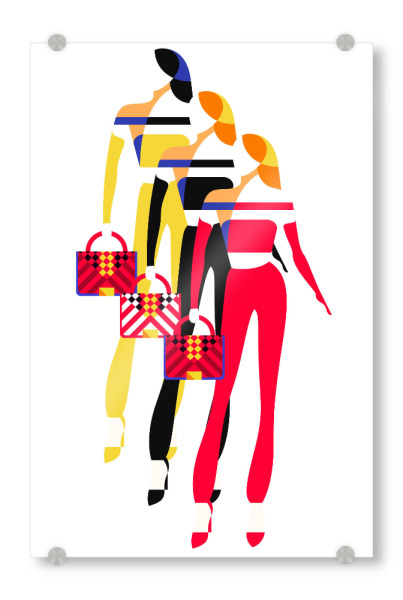 Acrylglasbild "Stylish Women" artboxONE - Menschen,Fashion - Women,Fashion,Style,Lady,Cool,Outfut,Look,Wardrobe,Minimal,Pop art