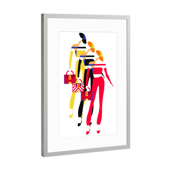 Poster mit Rahmen Silber "Stylish Women" artboxONE - Menschen,Fashion - Women,Fashion,Style,Lady,Cool,Outfut,Look,Wardrobe,Minimal,Pop art