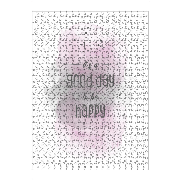 Puzzle Ravensburger "Glücklich | Aquarell rosa" artboxONE - Typografie - Spruch,Happy,Motivationsspruch - Bild spruch