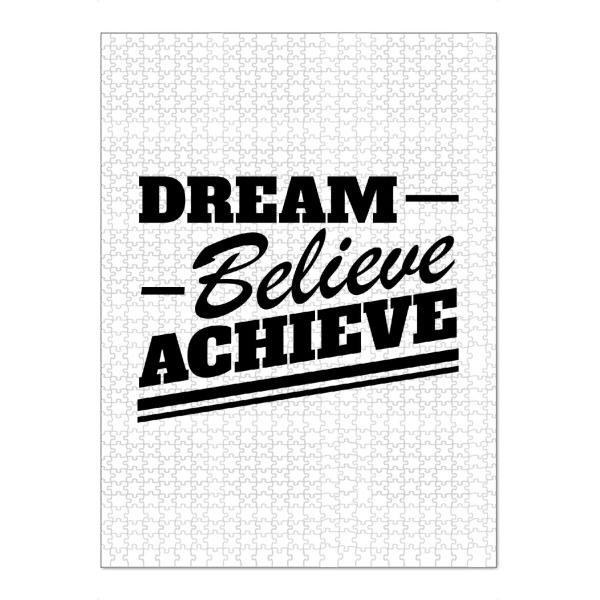 Puzzle Ravensburger "Dream Believe Achieve" artboxONE - Typografie,Schwarzweiß,Sport / Motivation
