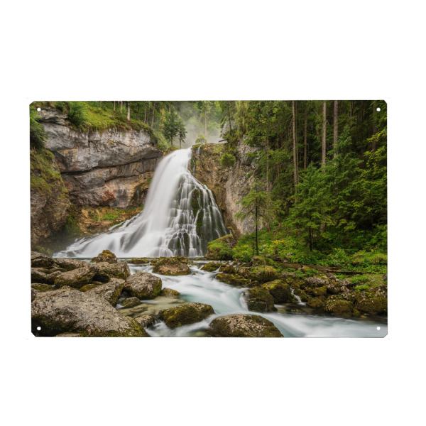 Holzbild "Gollinger Wasserfall Österreich" artboxONE - Reise - Kaskade,Tennengau,Salzburger land
