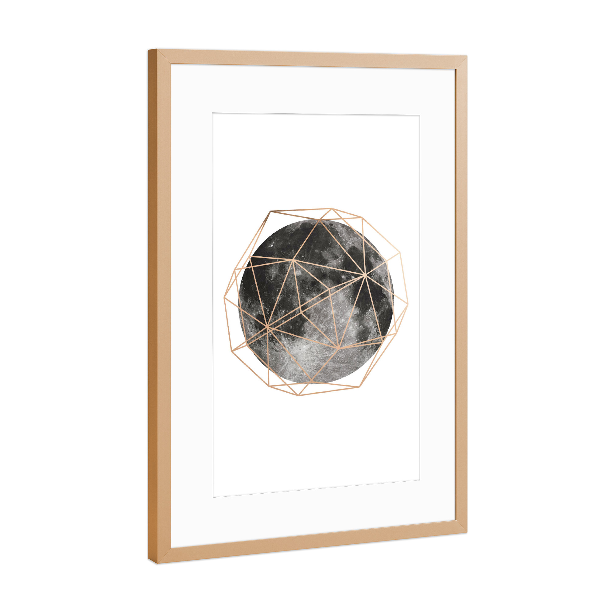 Poster mit Rahmen Kupfer "Rose Gold Moon" artboxONE - Natur,Schwarzweiß - Moon,Space,Full moon