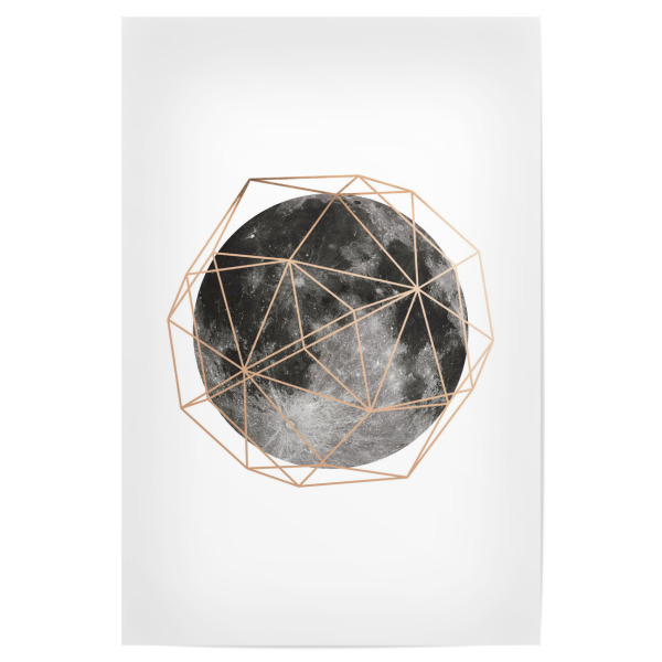 Poster "Rose Gold Moon" artboxONE - Natur,Schwarzweiß - Moon,Space,Full moon