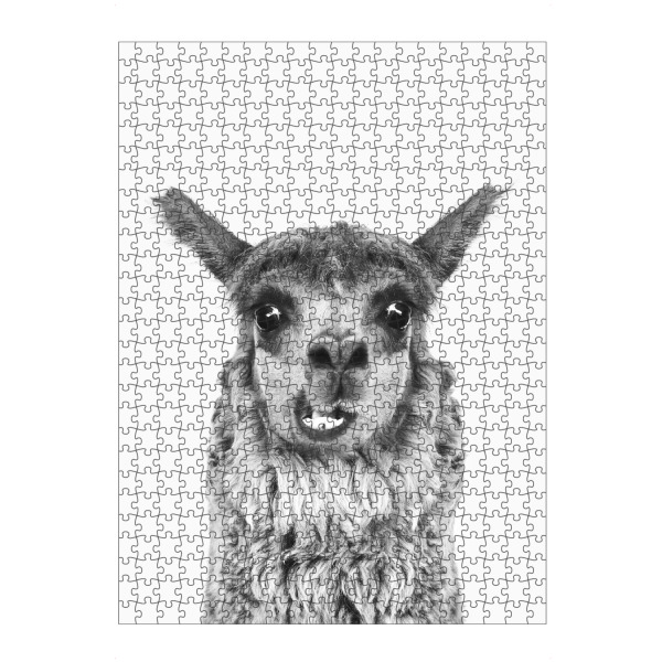 Puzzle Ravensburger "Funny Llama" artboxONE - Tiere,Schwarzweiß - Llama,Animal,Zoo,Funny - Bild llama