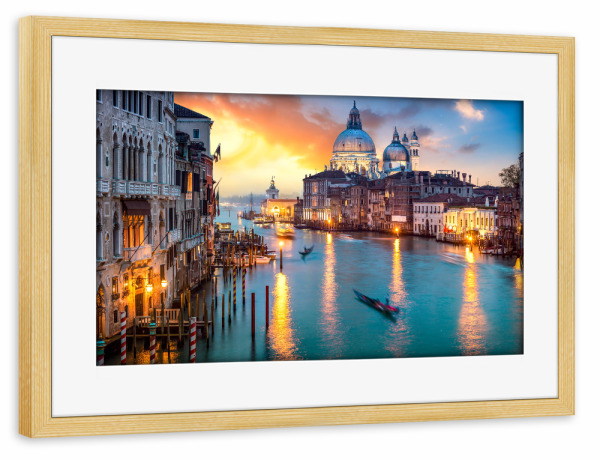 Poster mit Rahmen kiefer "Canal Grande in Venedig, Italien" artboxONE - Städte / Venedig
