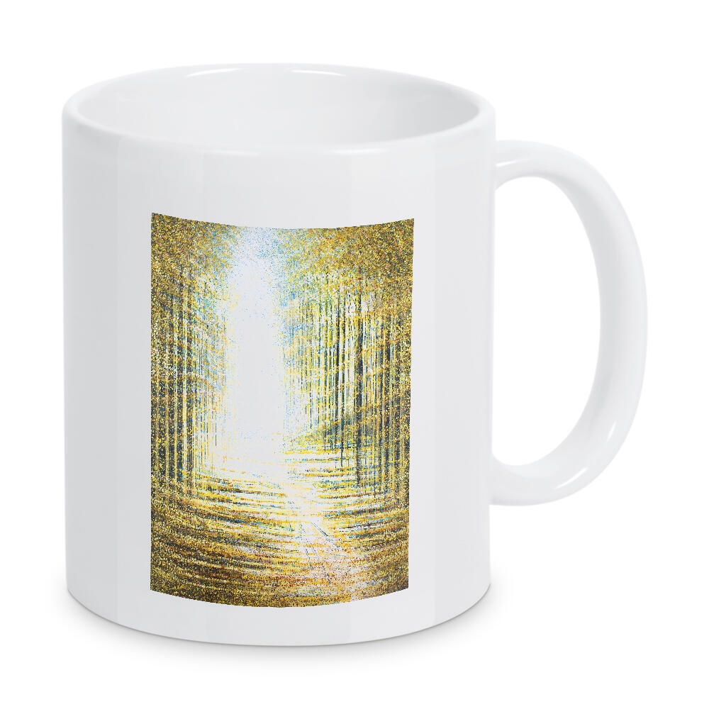 Tasse "Ein Weg durch den Wald" artboxONE - Natur - Herbst,Herbst,Wald,Bäume,Wege,Natur,Blätter,Sonnenlicht