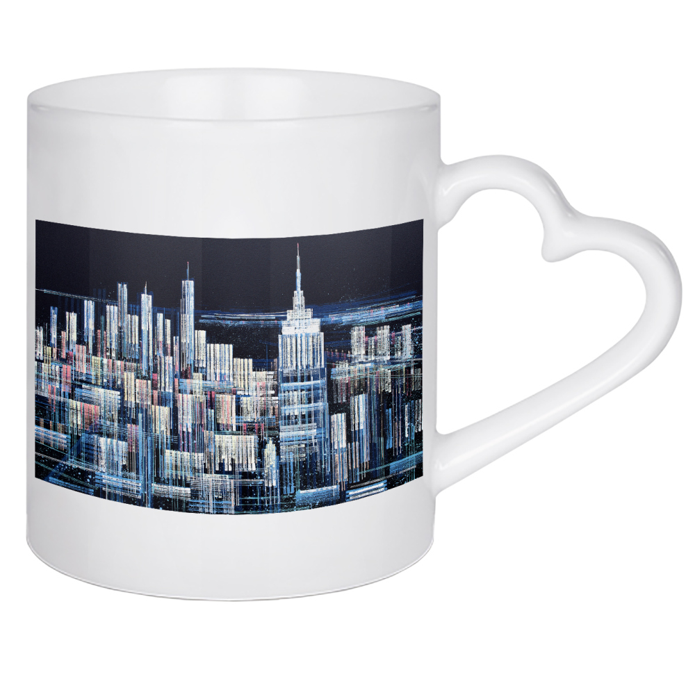 Herztasse "Manhattan at Midnight" artboxONE - Städte,Abstrakt - Städte,Manhattan,New york,Stadtbild,Orte,Architektur
