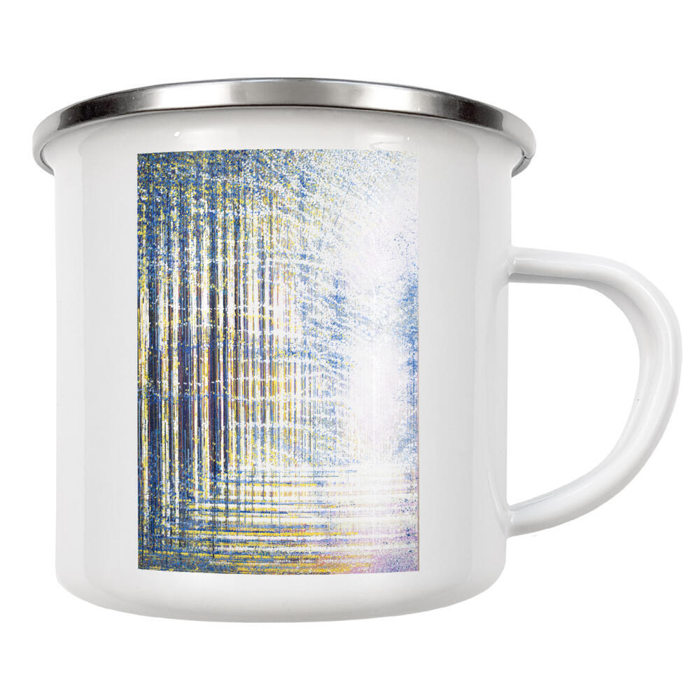 Emaille Tasse "Sanftes Waldlicht" artboxONE - Natur - Wald,Sonnenlicht,Bäume,Wald,Wald,Natur