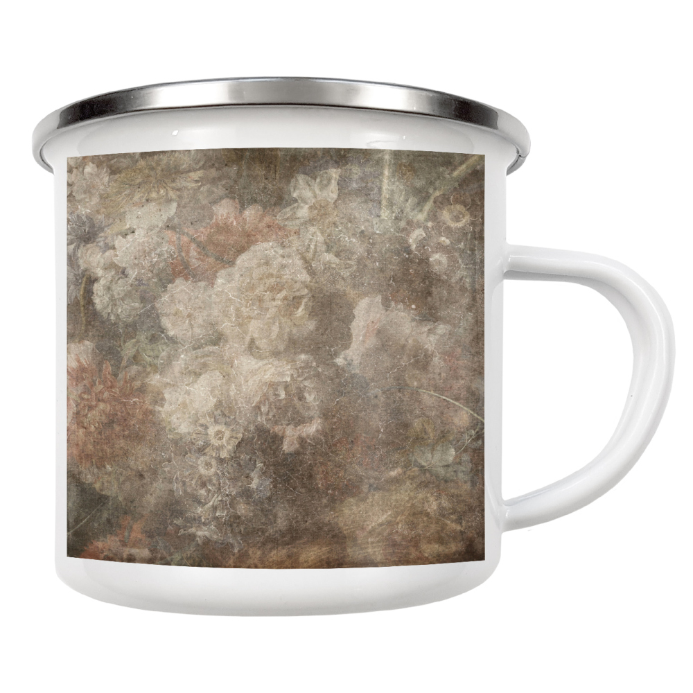 Emaille Tasse "Blumen-Grunge D" artboxONE - Floral,Abstrakt - Blumen,Grunge,Blumen,Verzweifelt