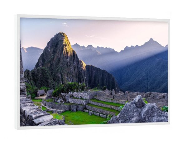 Poster mit weißem Rahmen "Machu Picchu in sunset" artboxONE - Reise,Reise / Länder - Machu picchu,Peru