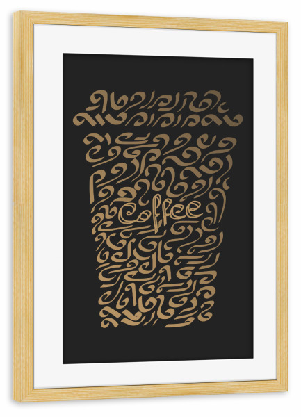Poster mit Rahmen kiefer "Coffee - Calligraphy" artboxONE - Typografie,Essen & Trinken