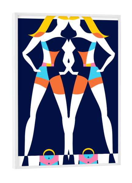 Poster mit weißem Rahmen "Fashion Battle" artboxONE - Fashion - Fashion,Style,Outfit,Wear,Women,Head,Hair,Haircut,Lady