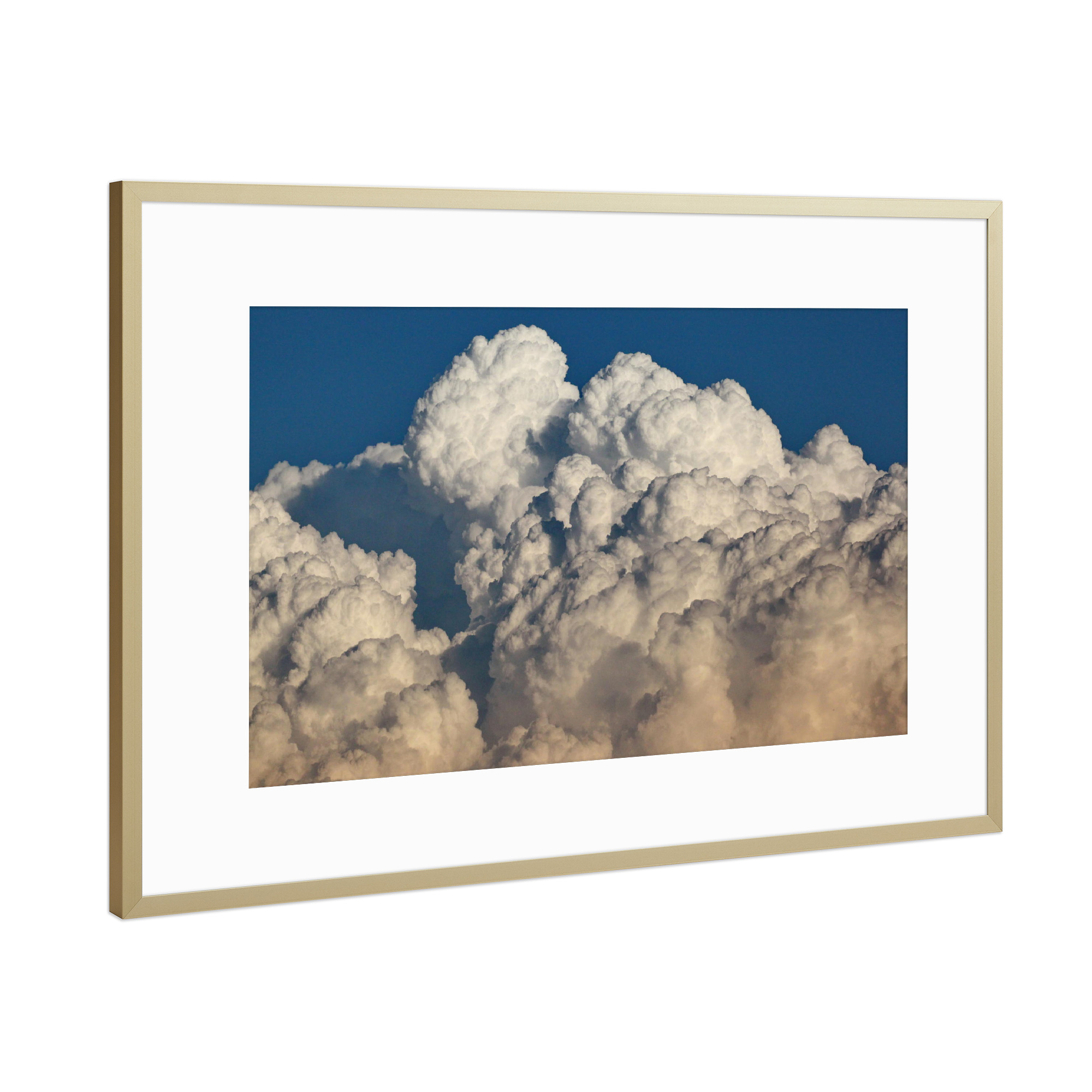 Poster mit Rahmen Gold "Gewitterwolken im Abendlicht" artboxONE - Natur - Gewitter,Wolken,Abendlicht,Himmel