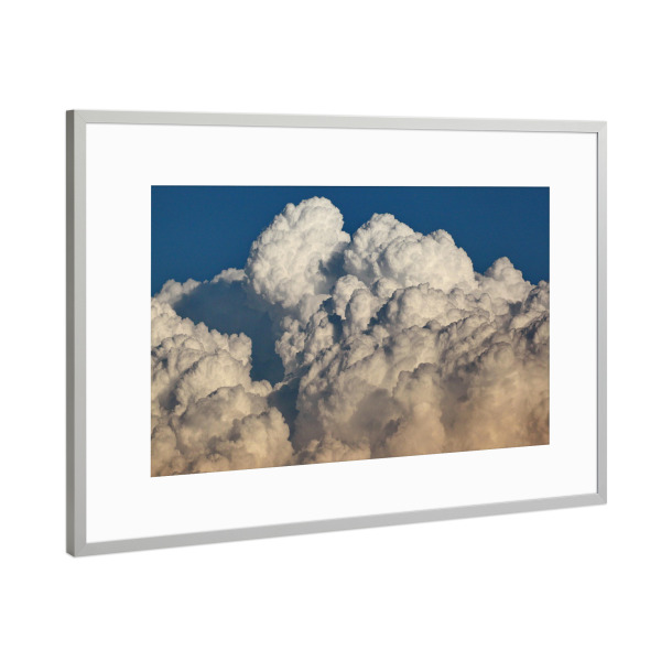 Poster mit Rahmen Silber "Gewitterwolken im Abendlicht" artboxONE - Natur - Gewitter,Wolken,Abendlicht,Himmel