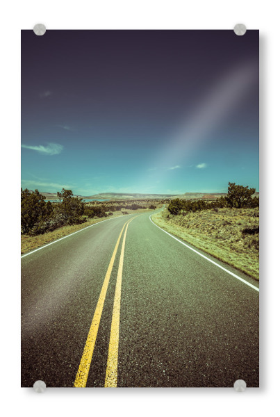 Acrylglasbild "US Road" artboxONE - Reise / Länder - Usa,Straße,Landstraße