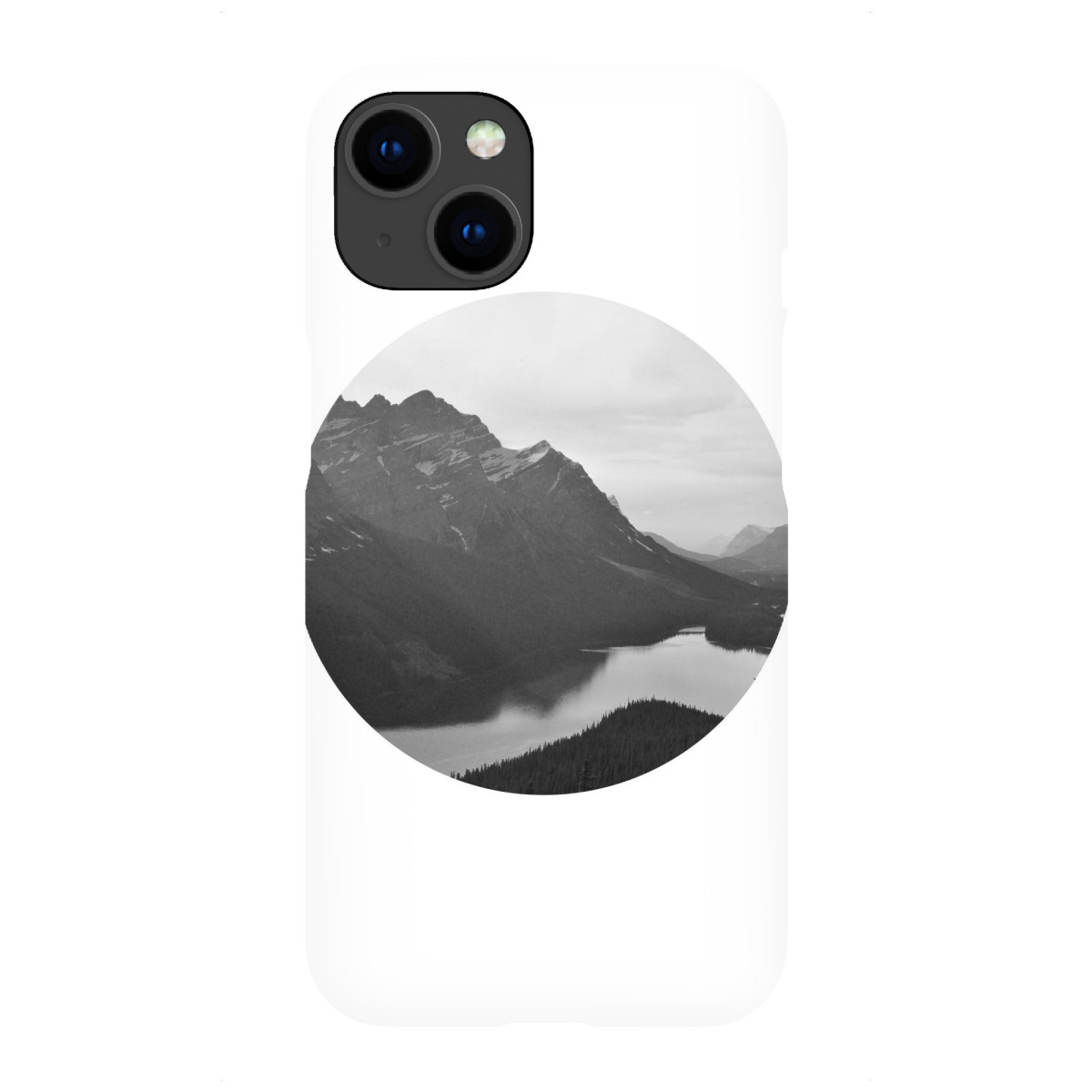 "River and mountain black and white"für iPhone - Premium-Case Handyhülle artboxONE