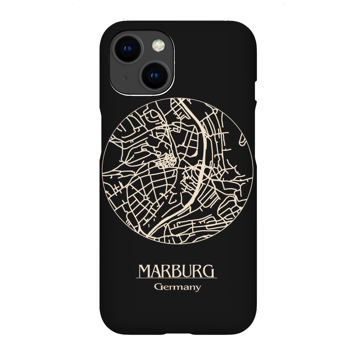 iPhone "Retro Map Marburg Germany Circle" Premium-Case Handyhülle artboxONE
