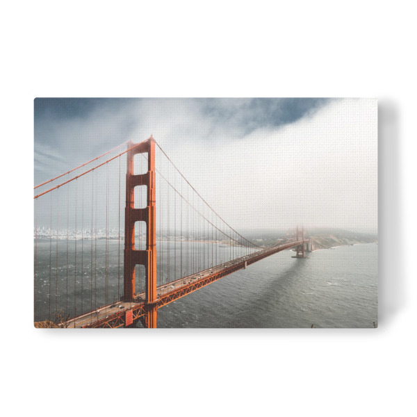Leinwandbild "Golden Gate Bridge with clouds" artboxONE - Reise,Reise / Länder,Städte / San Francisco - San francisco,Golden gate bridge,Bridge,Fog