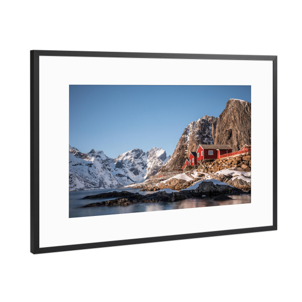 Poster mit Rahmen Schwarz (Metallic) "Scandinavia" artboxONE - Reise - Norwegen,Lofoten,Skandinavien