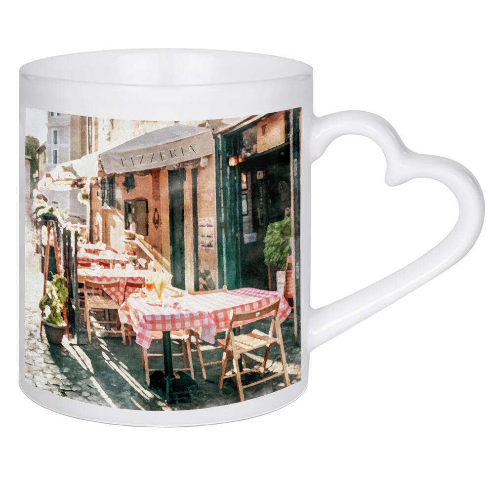 Herztasse "Italienisches Bistro" artboxONE - Städte,Reise,Essen & Trinken - Essen,Trinken,Bistro,Café,Essen,Reisen,Italien