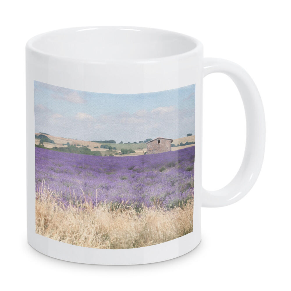 Tasse "Lavendelfeld A" artboxONE - Natur,Floral,Architektur - Felder,Lavendel,Architektur,Bauernhöfe,Landschaft