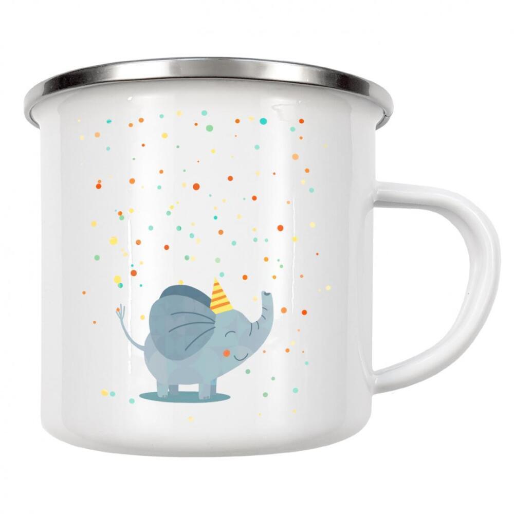 Emaille Tasse "Konfetti Elefant" artboxONE - Für Kinder,Tiere