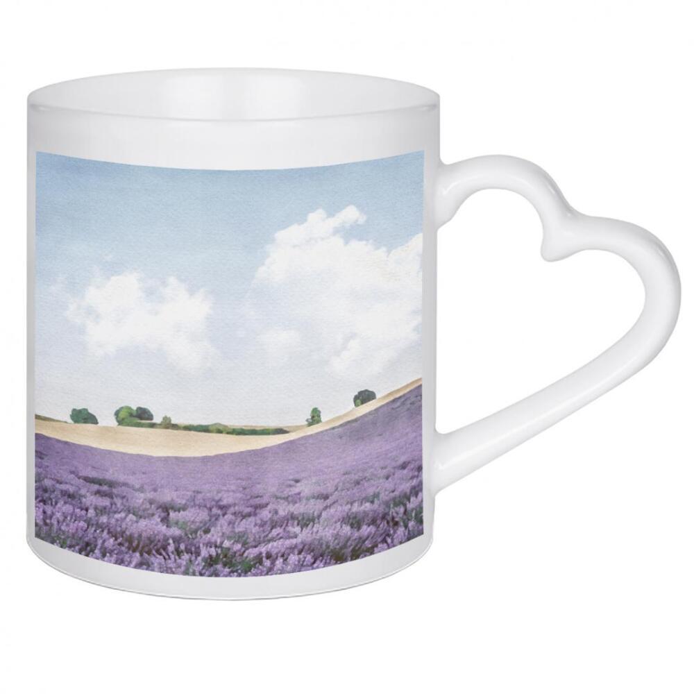 Herztasse "Lavendelfeld D" artboxONE - Natur,Floral - Felder,Blumen,Botanische,Landschaft,Lavendel,Bäume,Natur