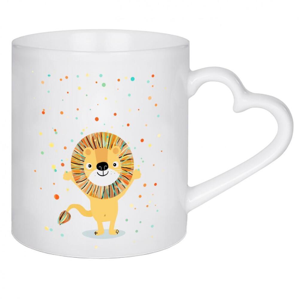 Herztasse "Konfetti Löwe" artboxONE - Für Kinder,Tiere