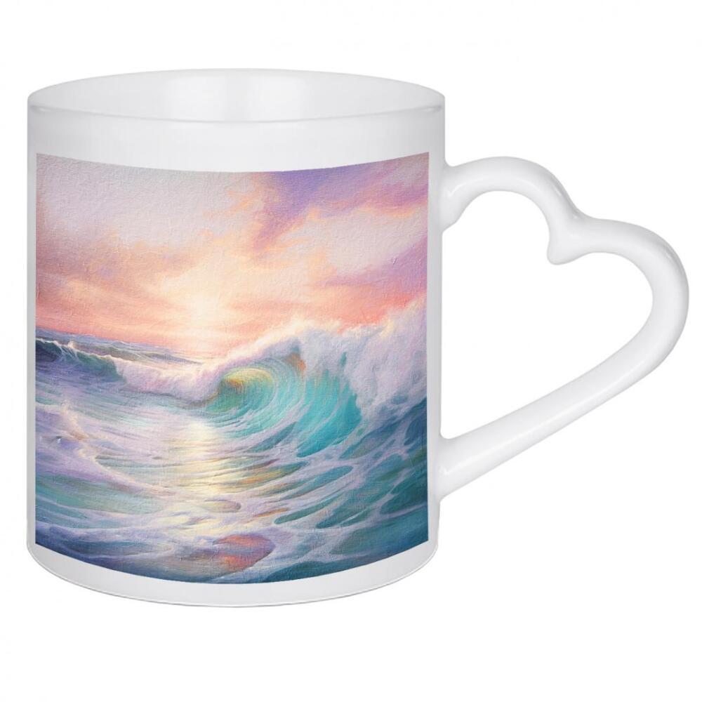 Herztasse "Ozean Sonnenaufgang A" artboxONE - Reise / Strand und Meer - Strand,Meer,Ozean,Wellen,Schaum,Sonnenuntergang,Sonnenaufgang