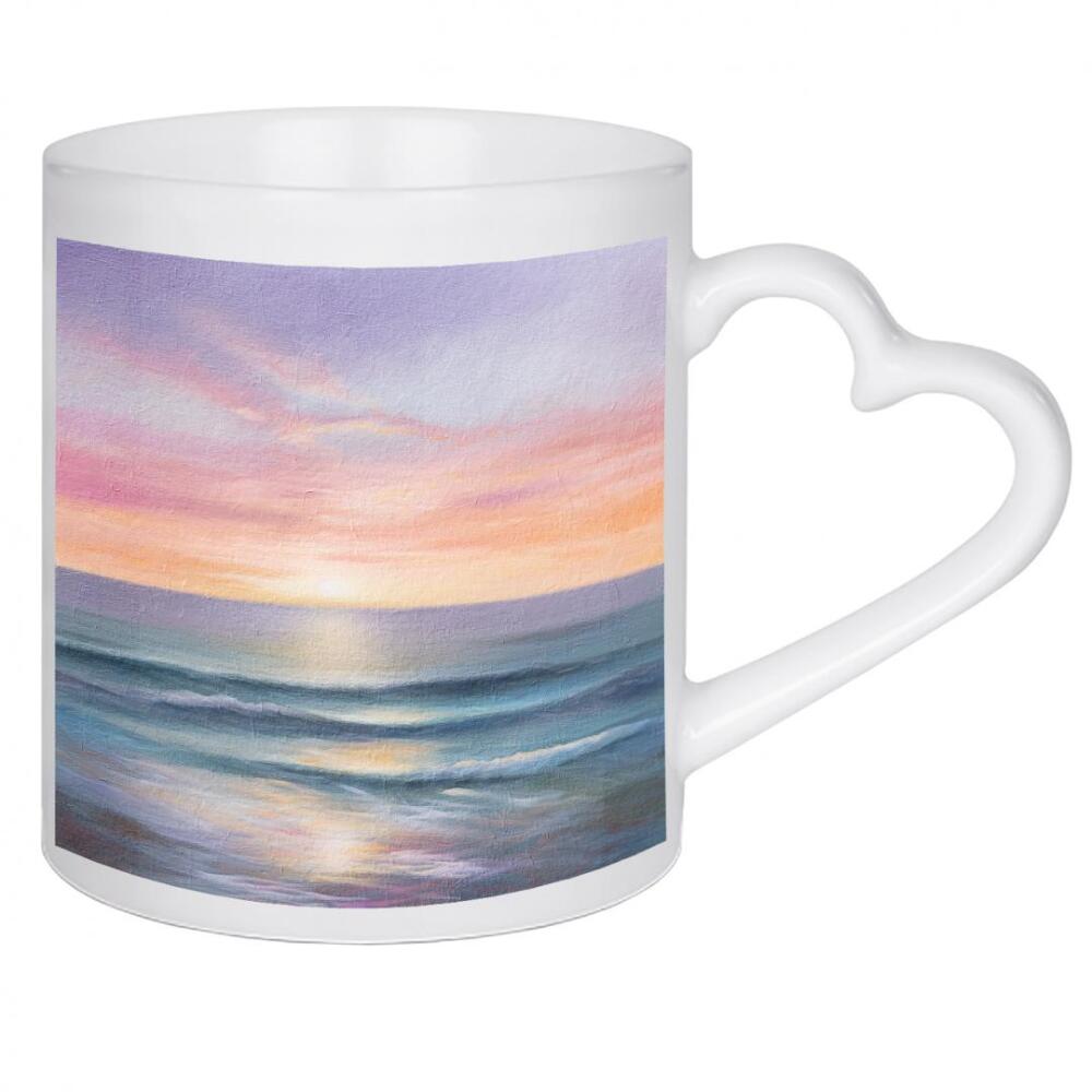 Herztasse "Ozean Sonnenaufgang G" artboxONE - Reise / Strand und Meer - Ozean,Meer,Ufer,Strand,Küste,Wellen,Schaum,Sonnenaufgang,Sonnenuntergang