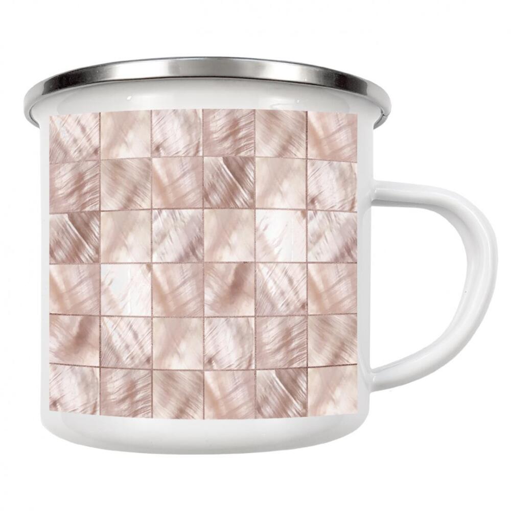 Emaille Tasse "Pfirsiche in der Natur C" artboxONE - Abstrakt,Geometrie,Liebe - Muster,Fliesen,Dekorativ