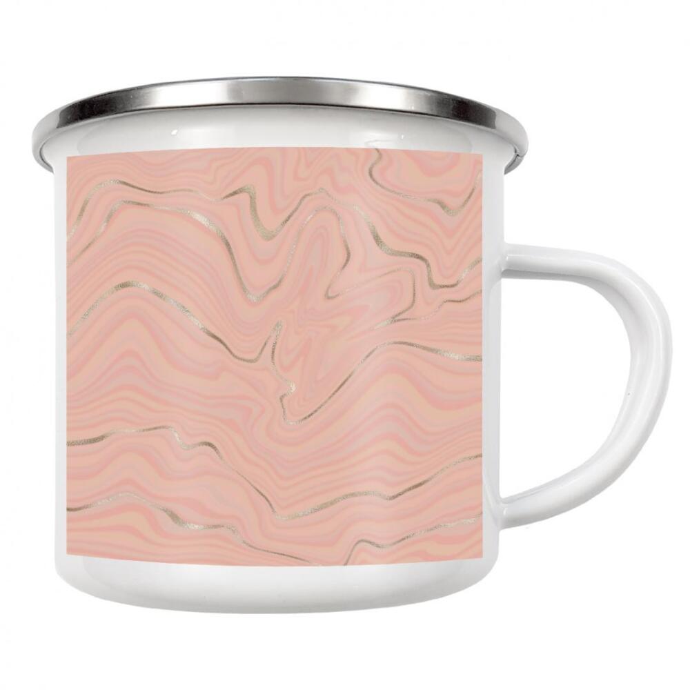 Emaille Tasse "Pfirsiche in der Natur J" artboxONE - Abstrakt,Liebe - Abstrakt,Rosa,Dekorativ,Wirbel,Marmor
