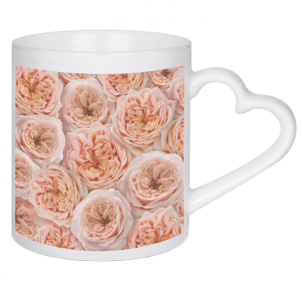 Herztasse "Pfirsiche in der Natur N" artboxONE - Natur,Floral,Liebe - Blumen,Flora,Rosen,Rosa,Liebe,Muster,Dekorativ