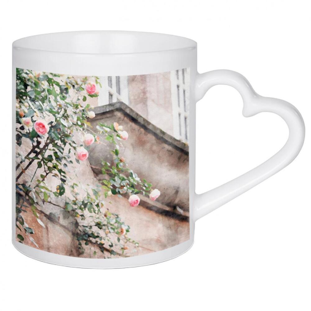 Herztasse "Zartrosa Blüten" artboxONE - Floral,Architektur - Blumen,Blumen,Rosen,Architektur,Gebäude