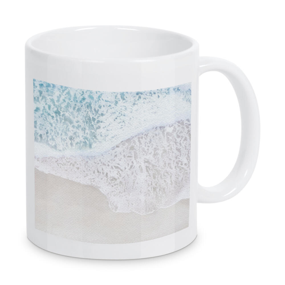 Tasse "Küstenlinie" artboxONE - Natur,Reise / Strand und Meer - Strand,Meer,Ufer,Ozean,Sand,Wellen,Schaum